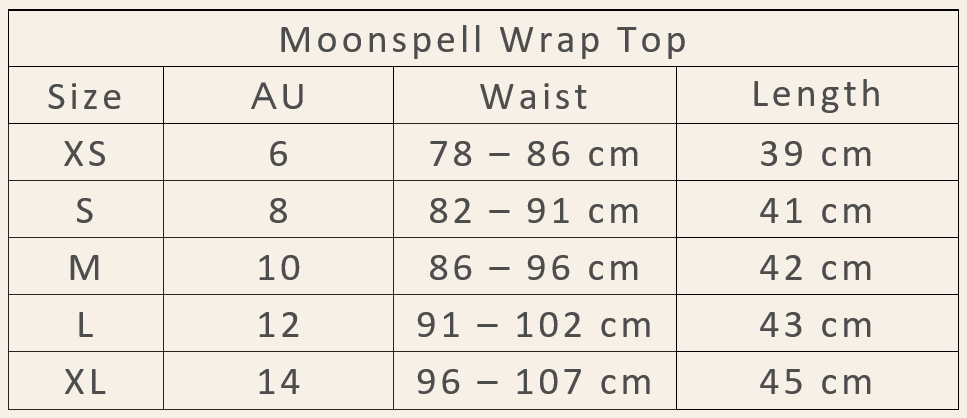 Moonspell Wrap Top - Medium