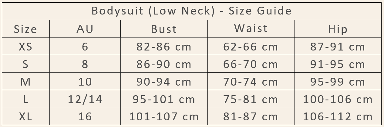 Bodysuit - Low Neck - Small